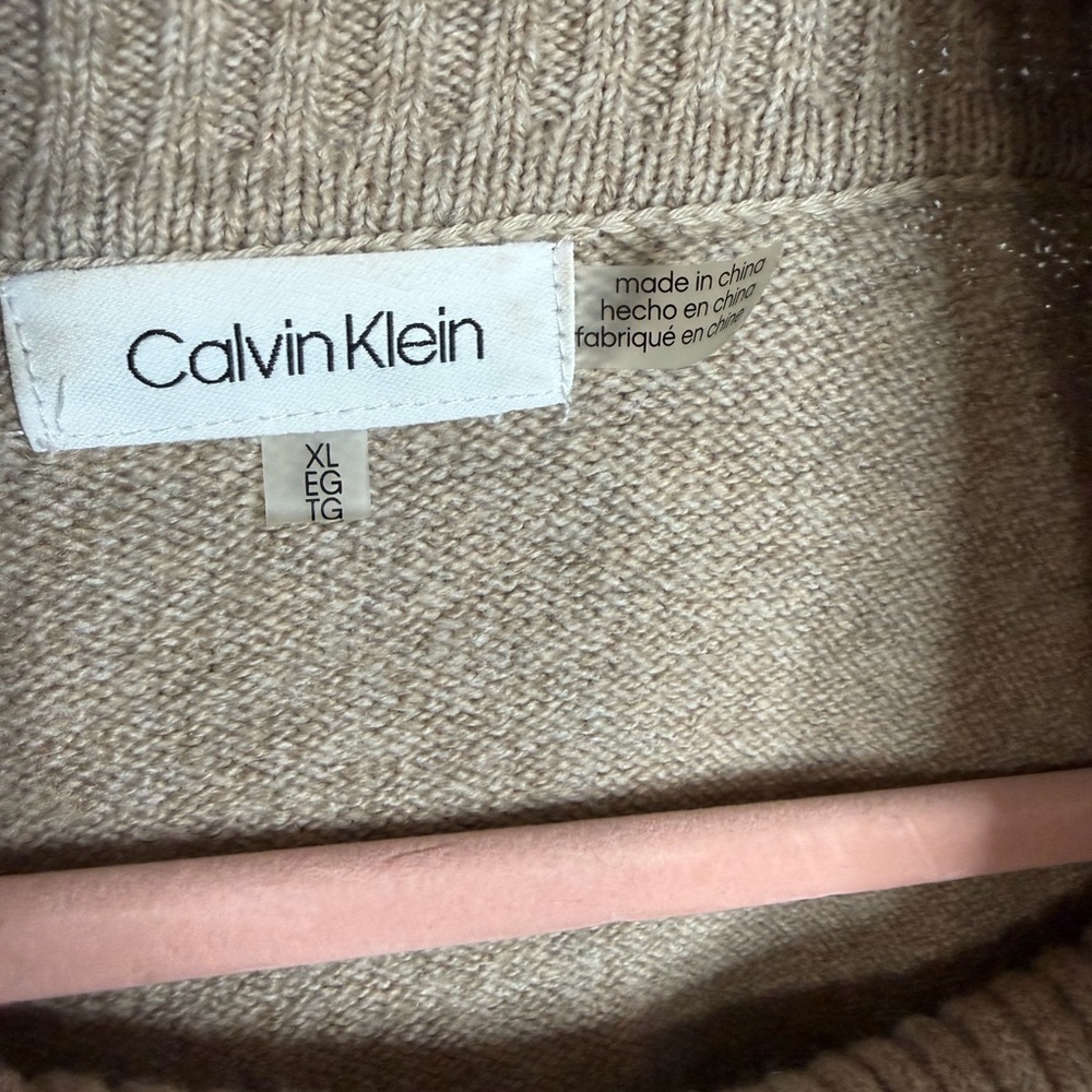 CALVIN KLEIN Women's Chevron-stitch Cowl Neck Sweater Size XL EUC - Picture 13 of 17
